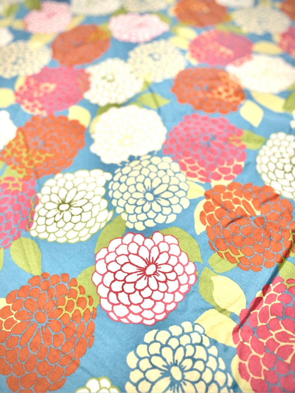 Beautiful Zinnia Floral Print Duvet Cover King 100% cotton teal Farmhouse Dreamy - Picture 3 of 7